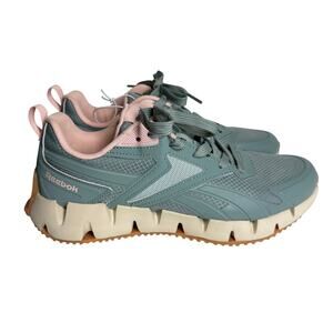 NWOT Reebok Zig Dynamica STR Running Shoes Leather Mint Green & Chalk women 9